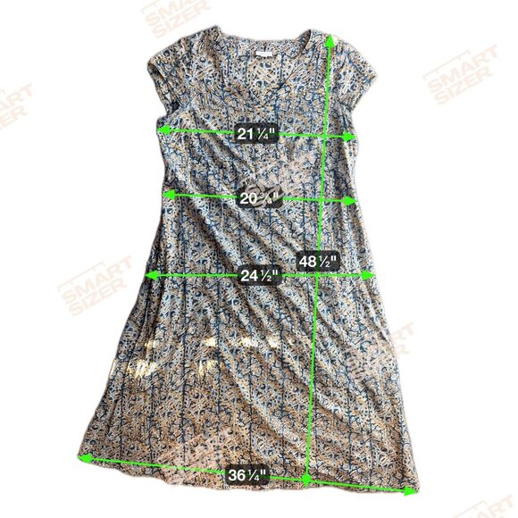 Pure Jill Elements Floral Maxi Dress Size L Empire Waist Oversized Peasant Boho - Picture 2 of 7